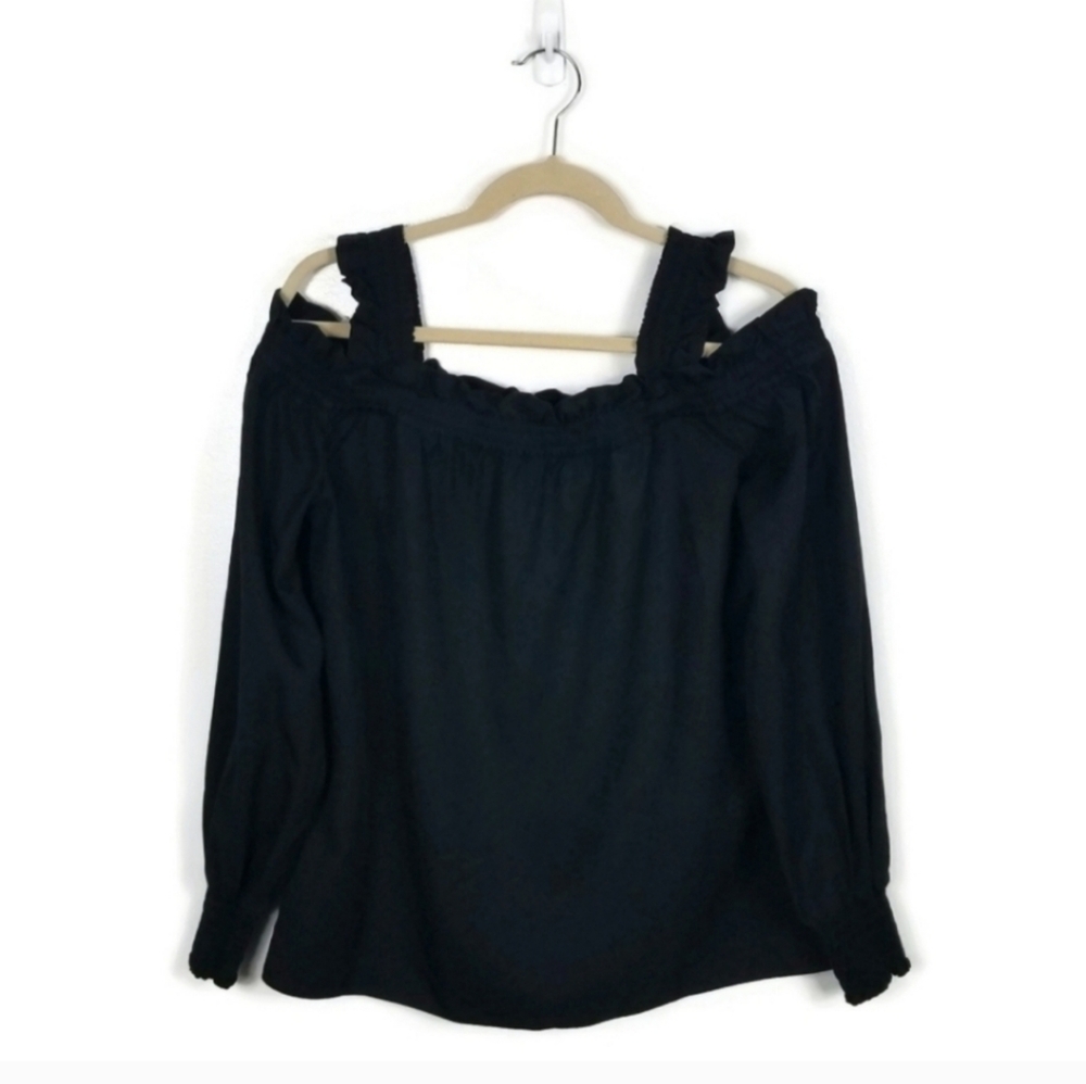 Designers Remix Long Sleeve Off Shoulder Odile Top in Black 4-6 - Picture 3 of 9